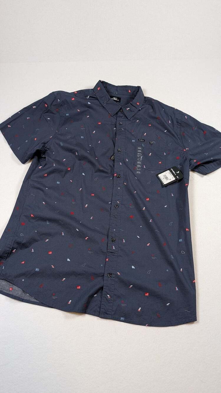 O'Neill Tame Button Up Short Sleeve Shirt Men's XXL